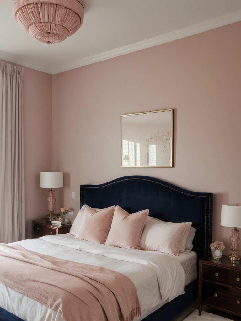 Navy and Blush: Romantic Bedroom Decor Ideas