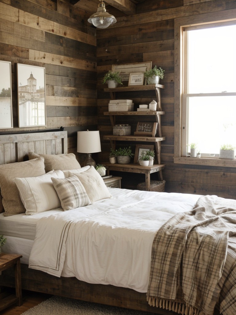 Farmhouse-inspired bedroom: Create a cozy retreat with rustic charm!