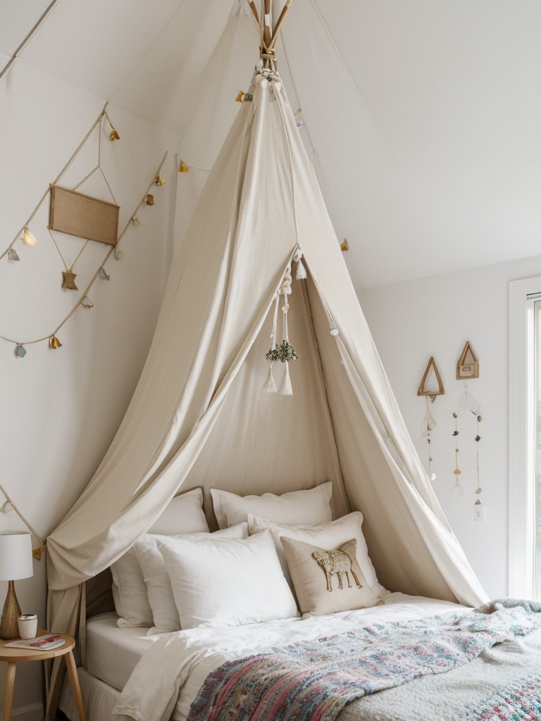 Whimsical Bedroom Ideas: Teepee Tent & Fairy Lights