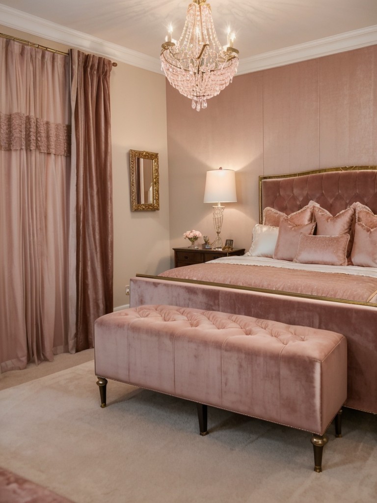 Romantic Brown Bedroom Decor with Blush Pink Accents