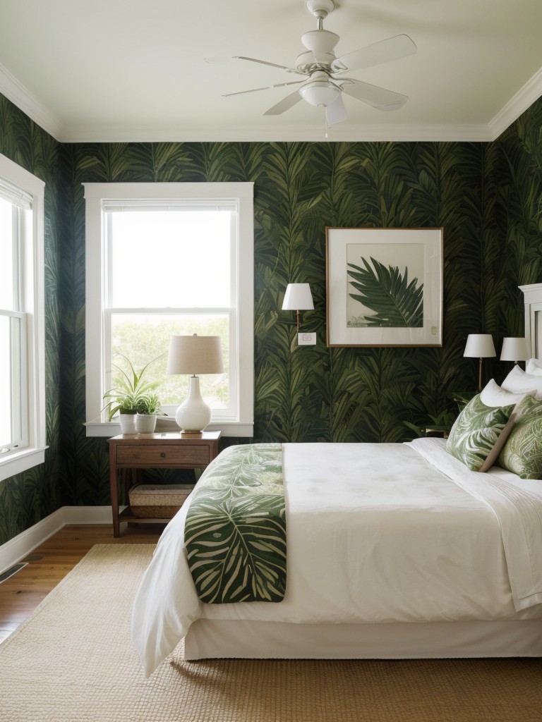 Brown & Green Oasis: Create a Tropical-Inspired Bedroom Retreat!