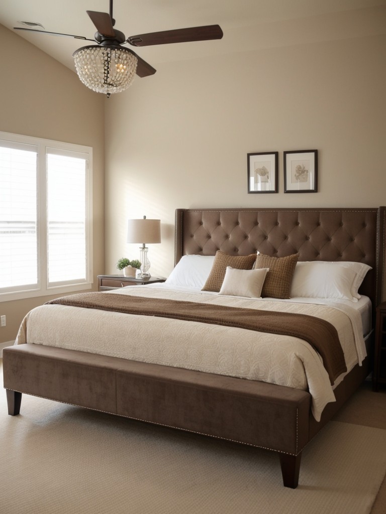 Cozy and Elegant: Transform your Bedroom with a Brown Upholstered Bed Frame!