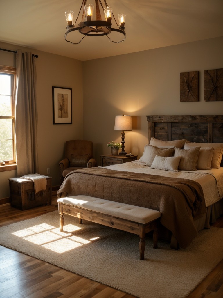 Rustic Chic: Transform Your Apartment with Warm Bedroom Decor