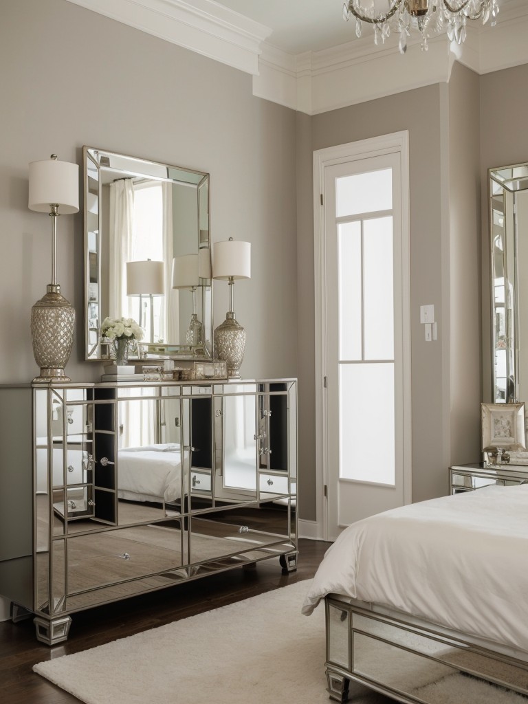 Bring Glamour to Your Apartment with Metallic Accents & Mirrored Furniture