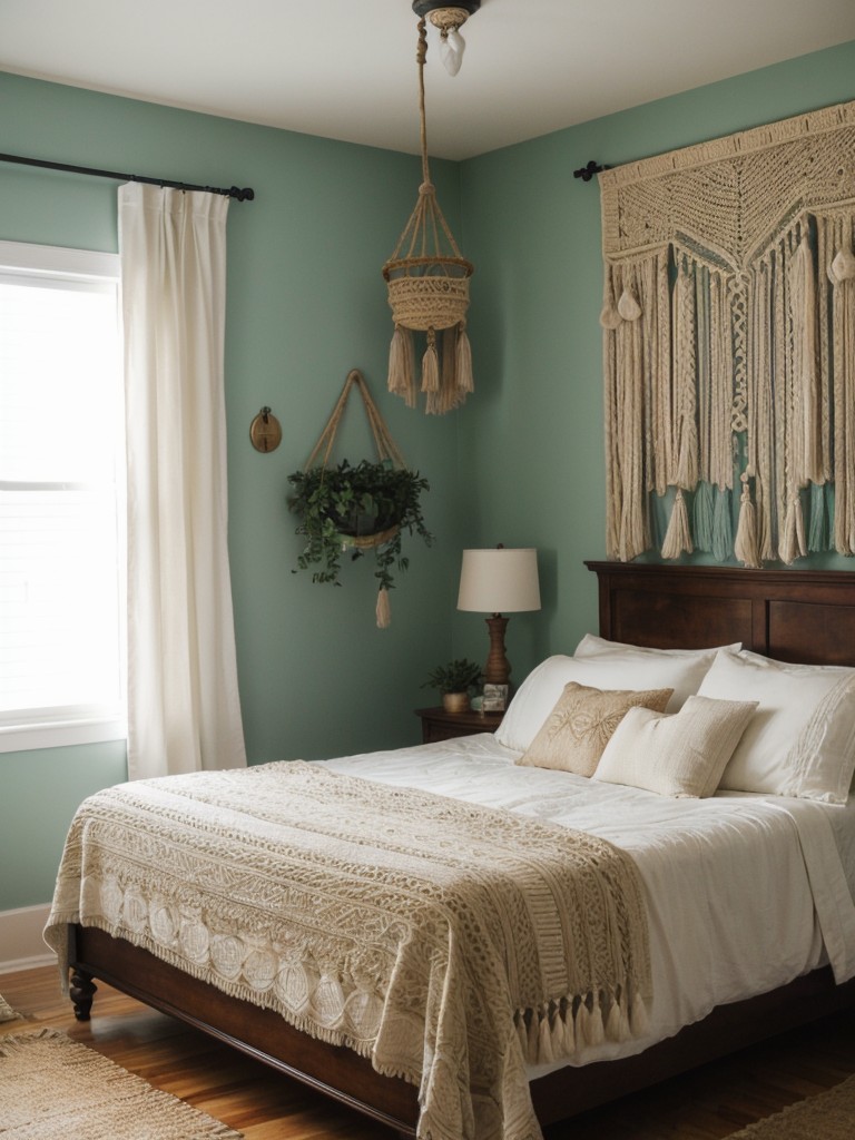 Macramé Wall Hangings: Elevate Your Apartment's Bohemian Bedroom Vibe!