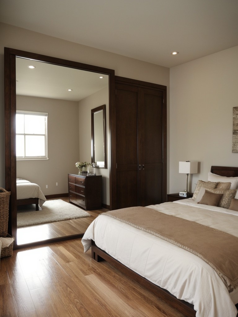 Cozy Brown Bedroom Decor: Enhance Space with Mirrors!