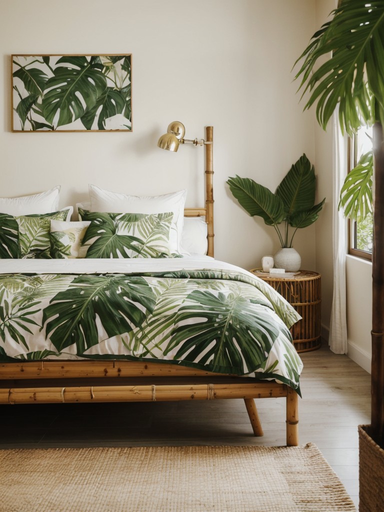 Zen Vibes: Tropical-Themed Apartment Bedroom