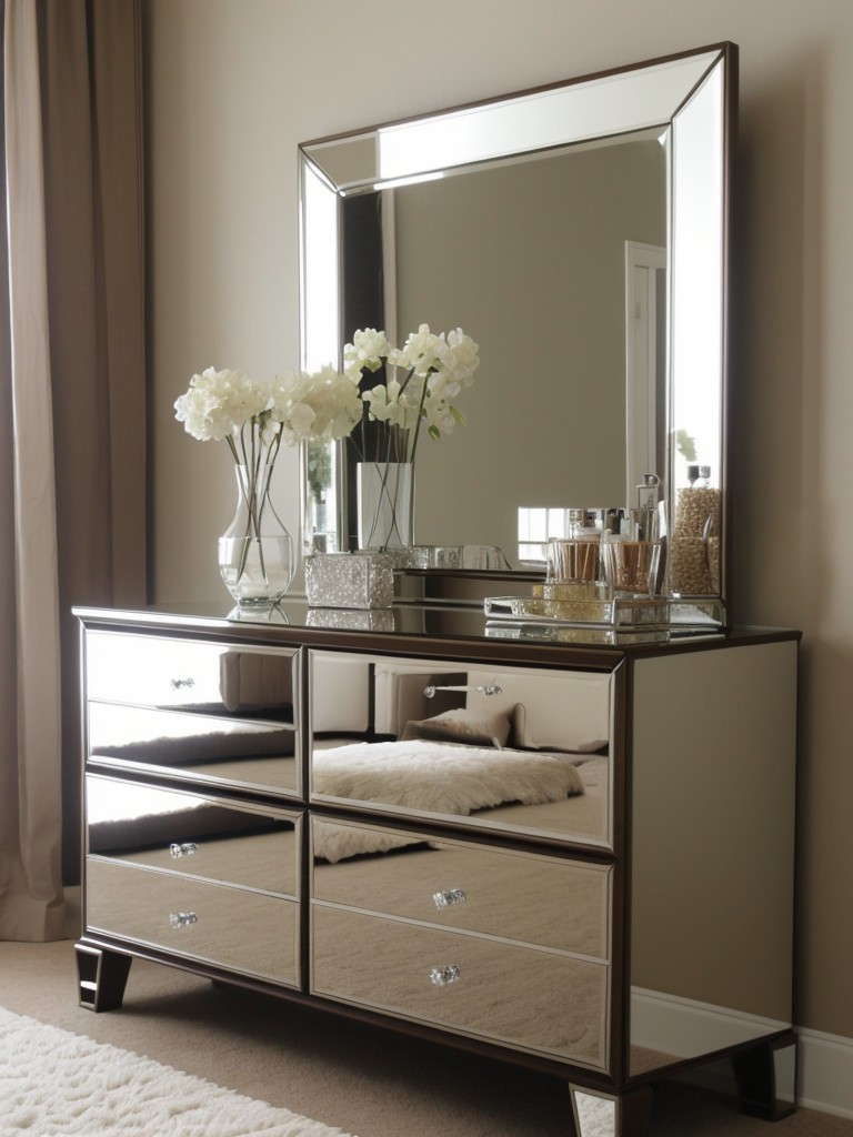 Luxe touches for a modern brown bedroom: Mirrored furniture ideas!