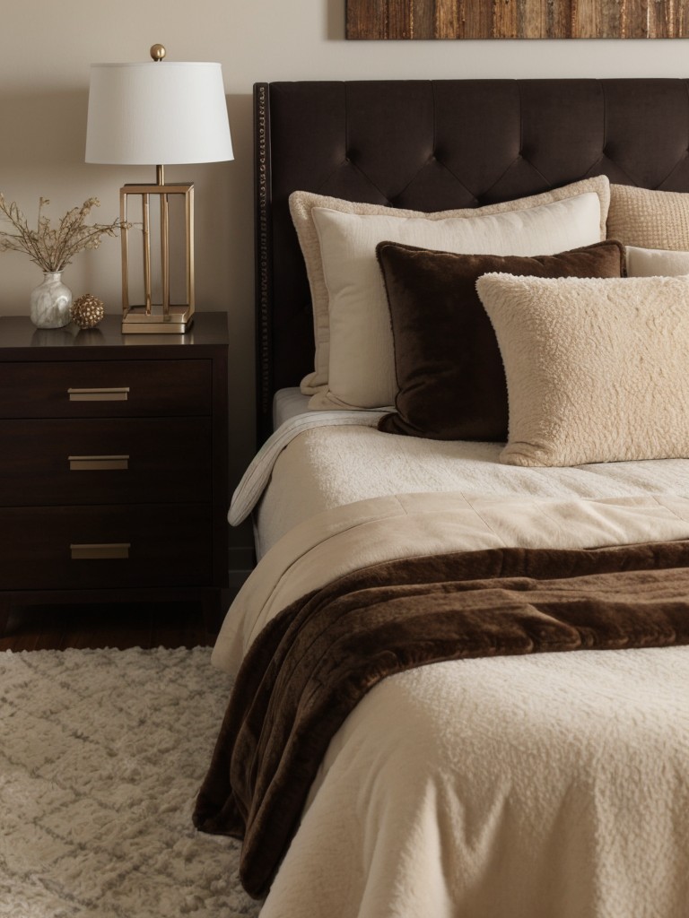 Cozy up your apartment with brown bedroom decor ideas.