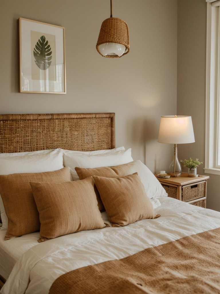 Naturally Chic Bedroom Lighting: Illuminate with Rattan & Cork Lamps!