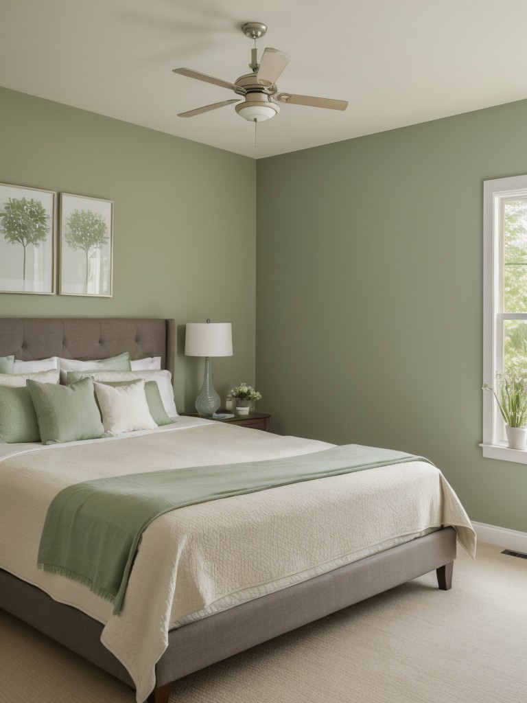 Tranquil Oasis: Mint Accent Wall for Serene Apartment Vibe