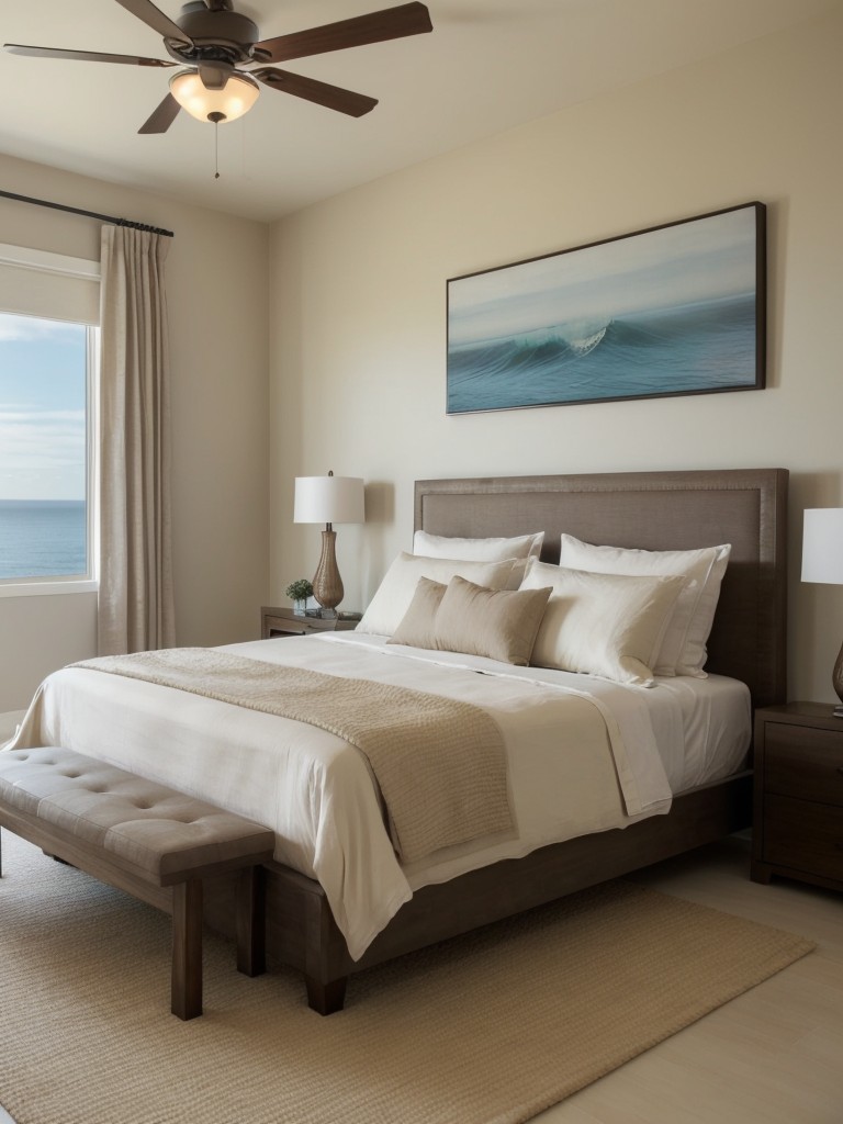 Ocean-inspired Brown Apartment Bedroom Decor: Enhancing Tranquility