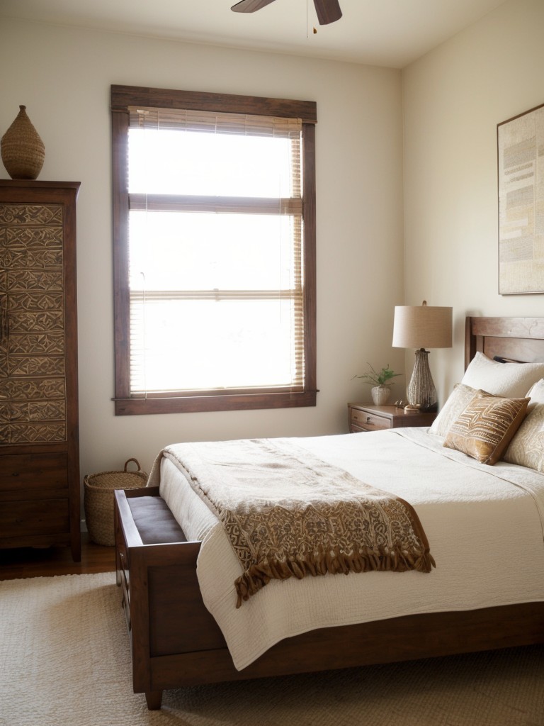 Cozy Boho Bedroom: Brown Decor Ideas. Add ikat prints for a tribal touch!