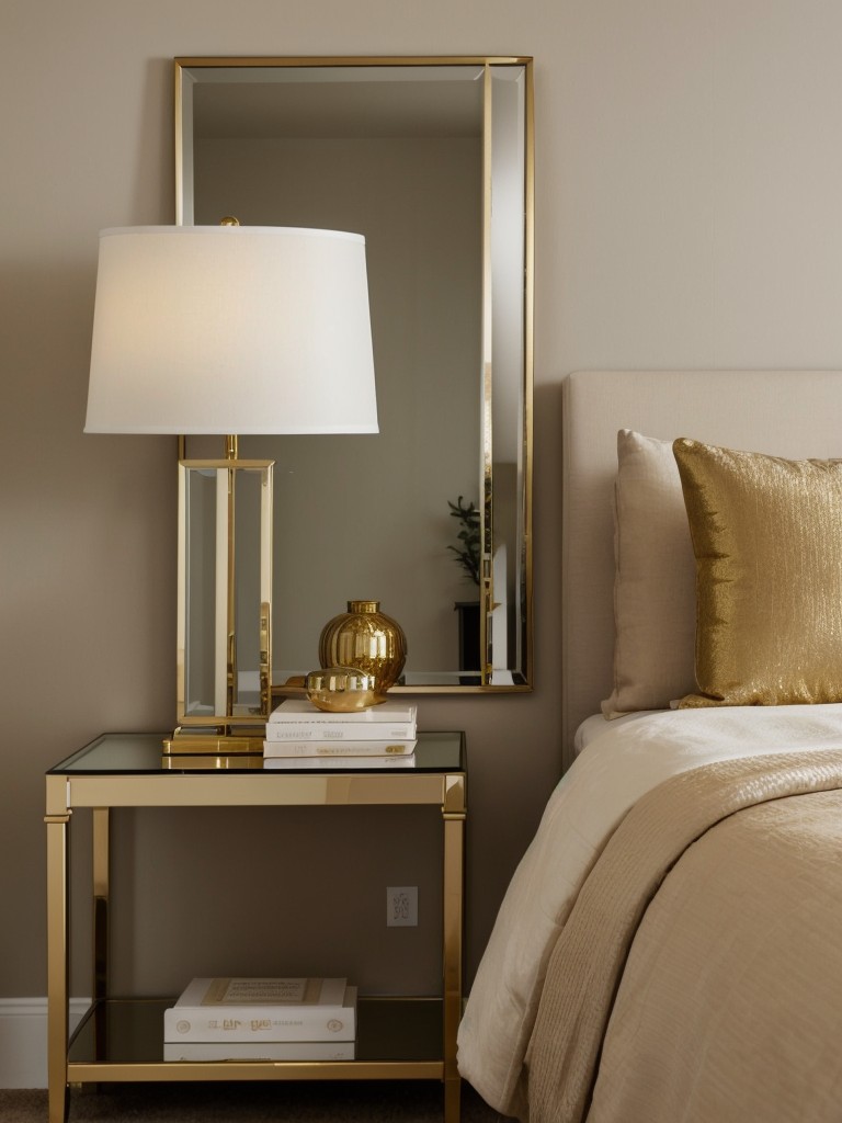 Luxury Touch: Gilded Accents for a Soothing Brown Bedroom.