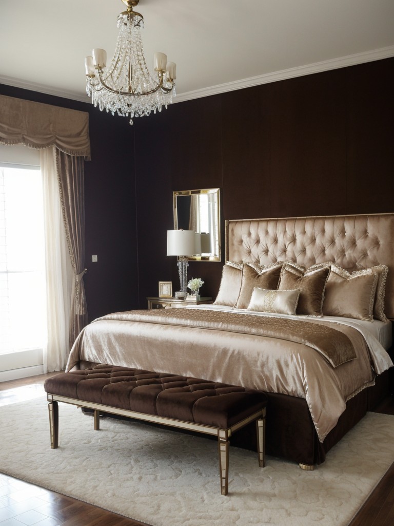 Glamorous Brown Bedroom Decor: Hollywood Regency Inspiration