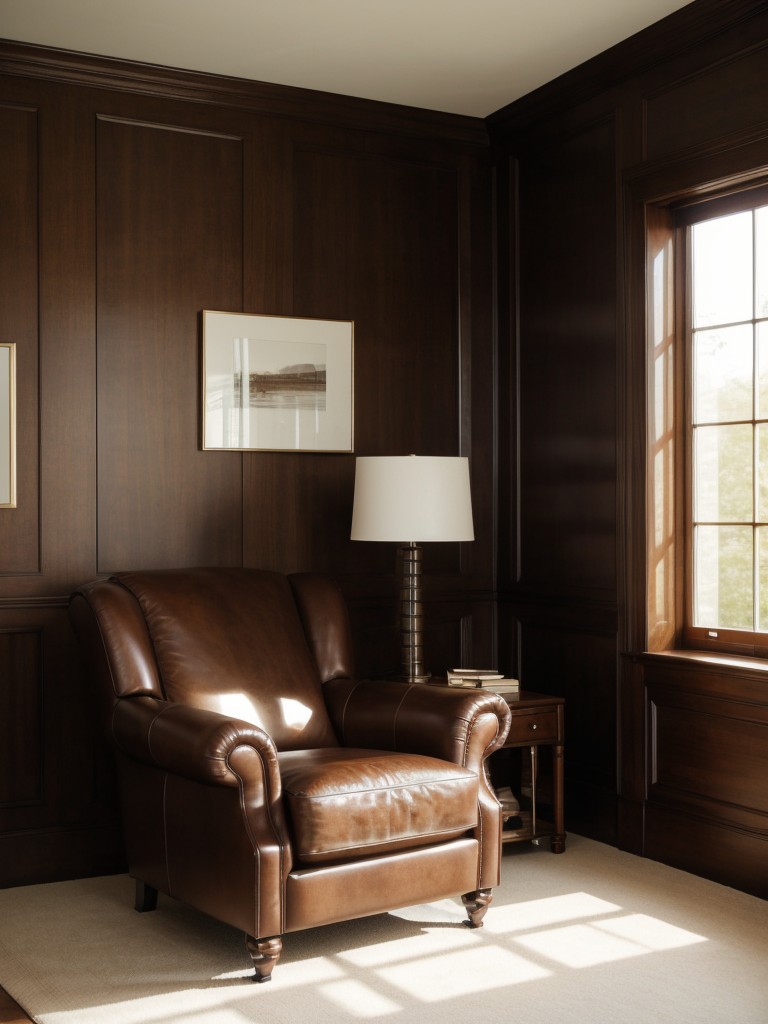 Chic & Cozy: Brown Bedroom Decor with Timeless Leather Armchair