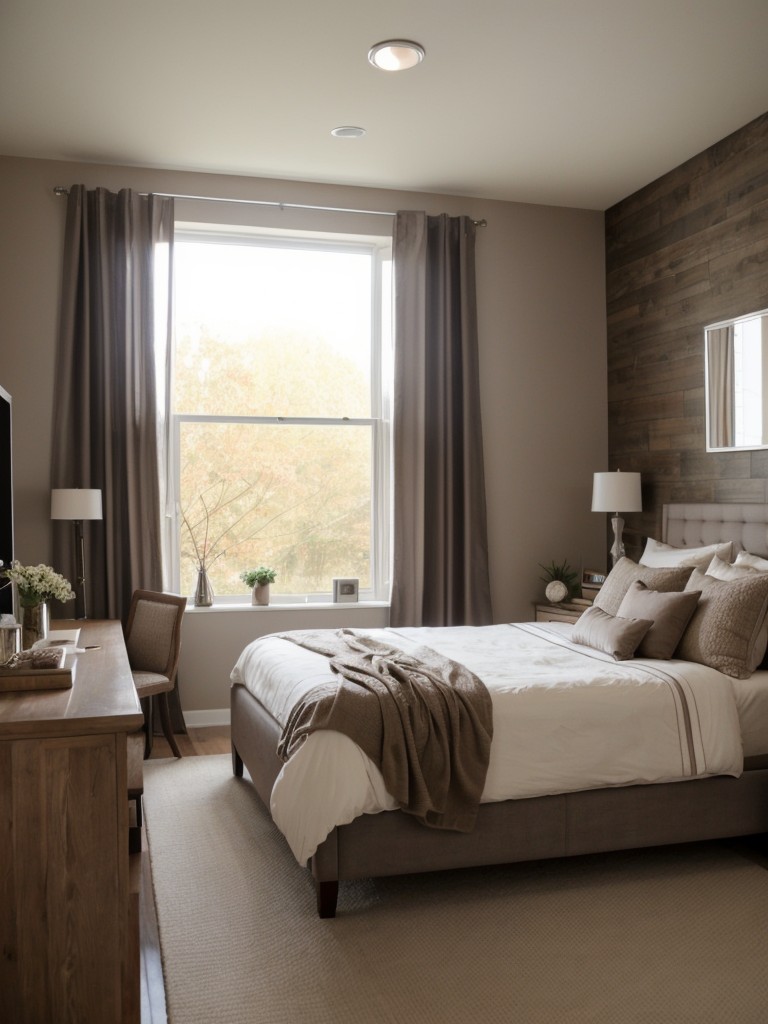 Stunning Spaces: Creative Bedroom Office Combo in Taupe