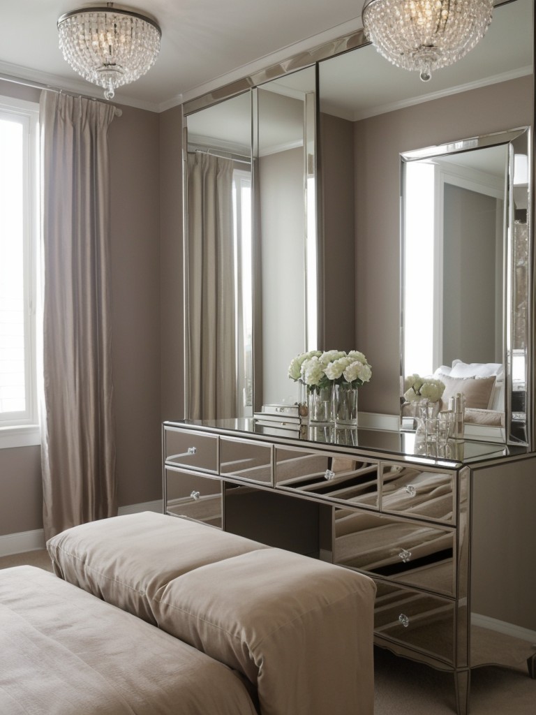 Glam up Your Taupe Bedroom with Mirrored Furniture!