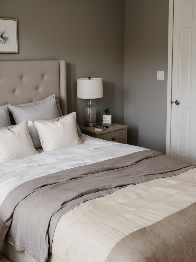 Sleep in style: Transform your apartment with taupe bedroom decor and calming scents.