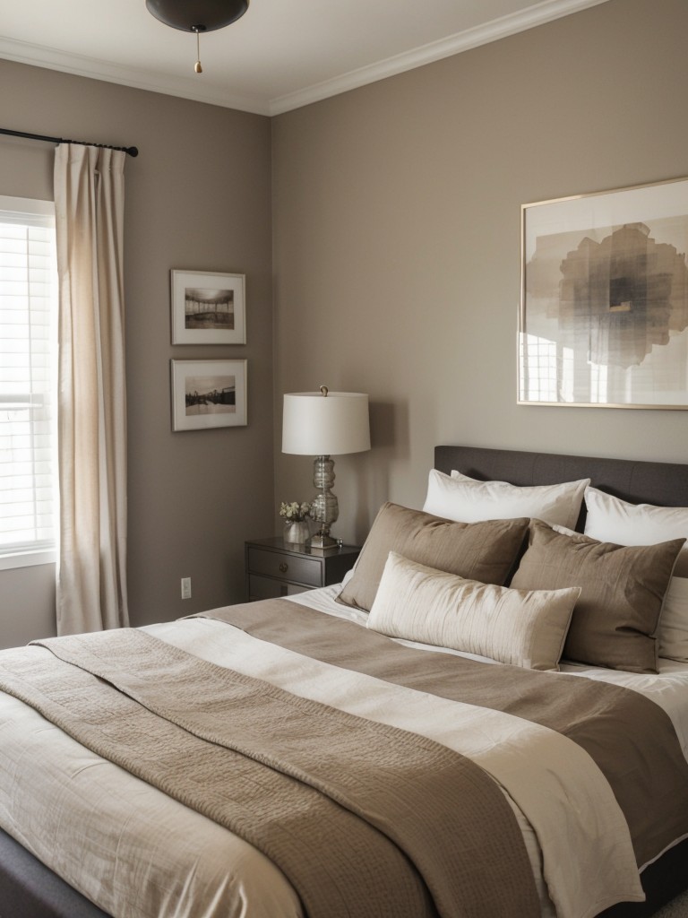 Elevate Your Taupe Bedroom with Stunning Artwork & Gallery Wall!