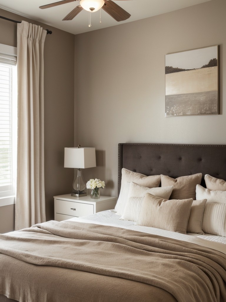 Cozy up your bedroom with taupe decor and plush layers!