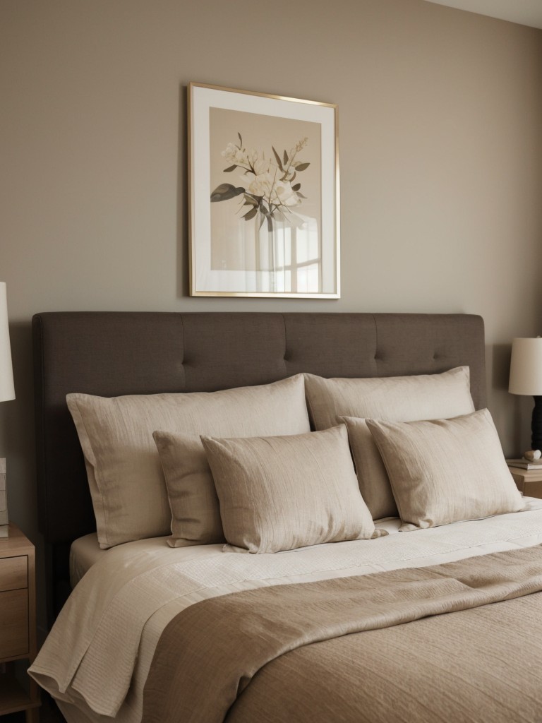 Serene Apartment Bedroom: Elevate Relaxation with Taupe Decor & Aromatics