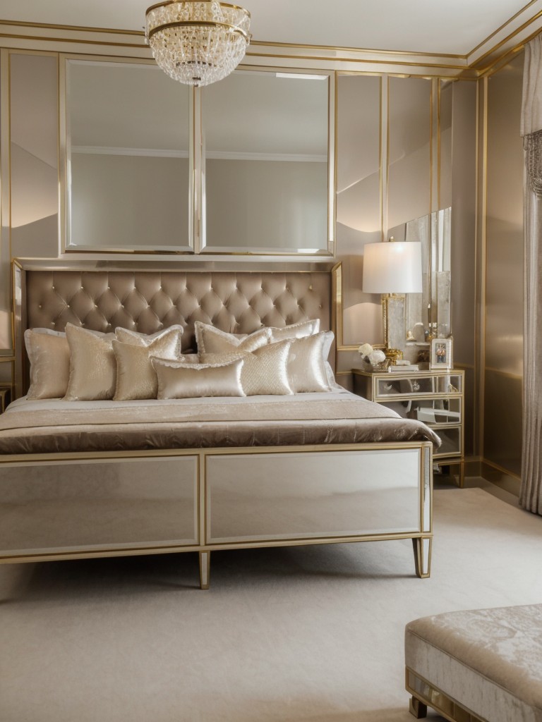 Opulent and Luxurious Taupe Bedroom Ideas with Metallic Accents