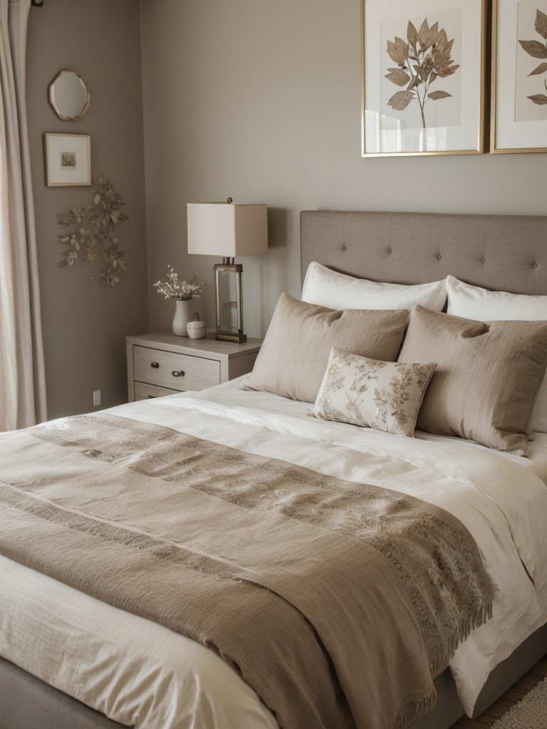 Nature-inspired taupe decor for a serene apartment retreat.