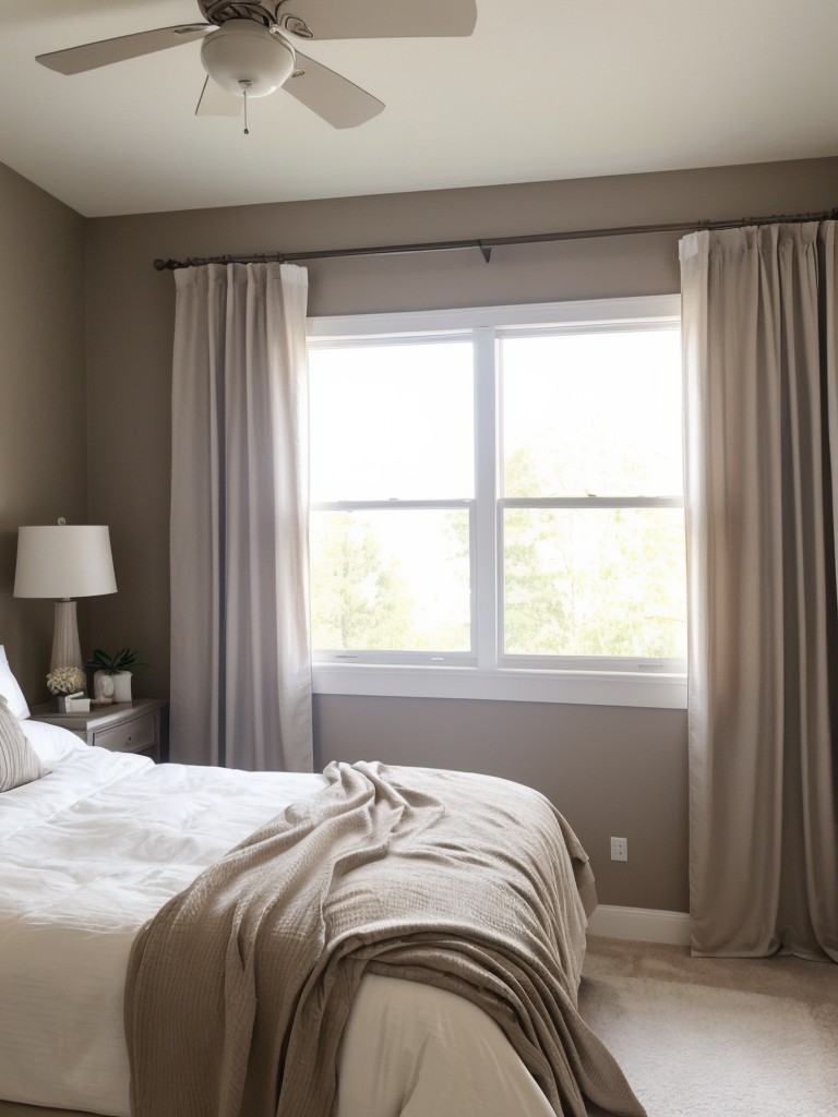 Freshen up your taupe bedroom with crisp white accents!