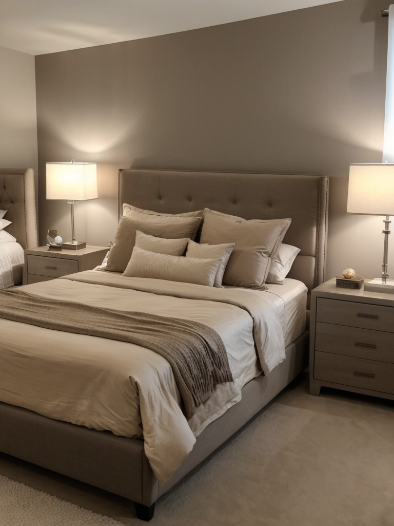 Sleek & Simple Taupe Apartment Bedroom