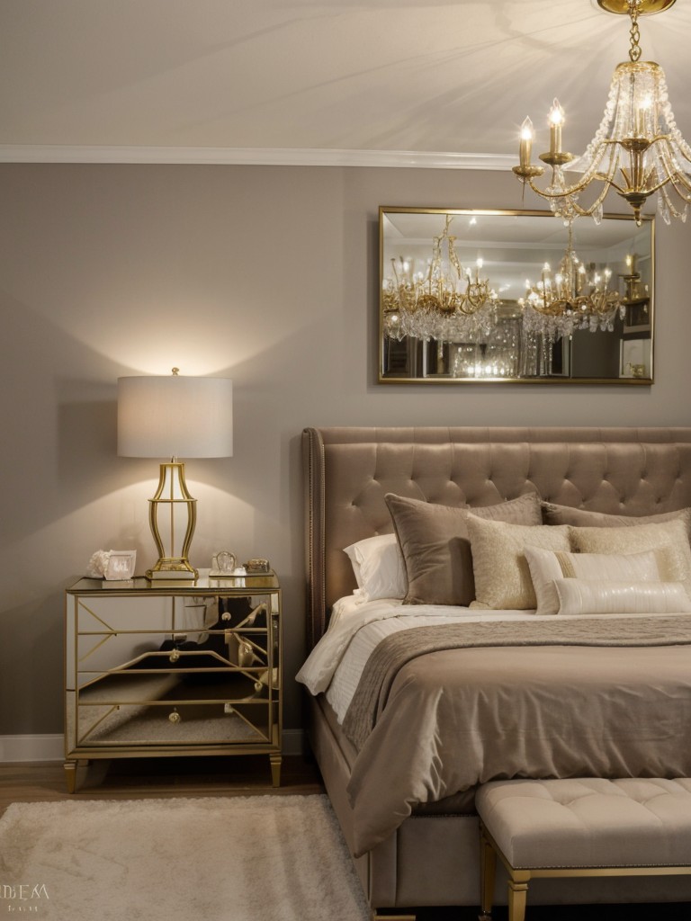 Create a Glamorous Bedroom with Taupe & Metallic Accents!