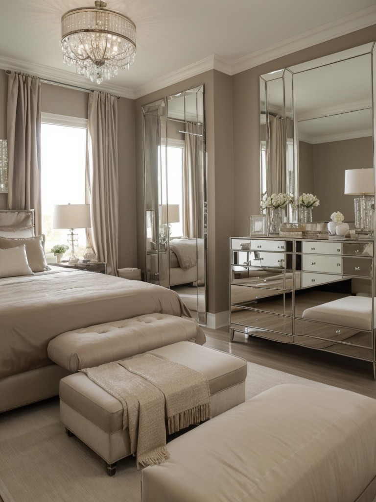 Mirror Magic: Transform Your Bedroom with Taupe and Mirrored Furniture!