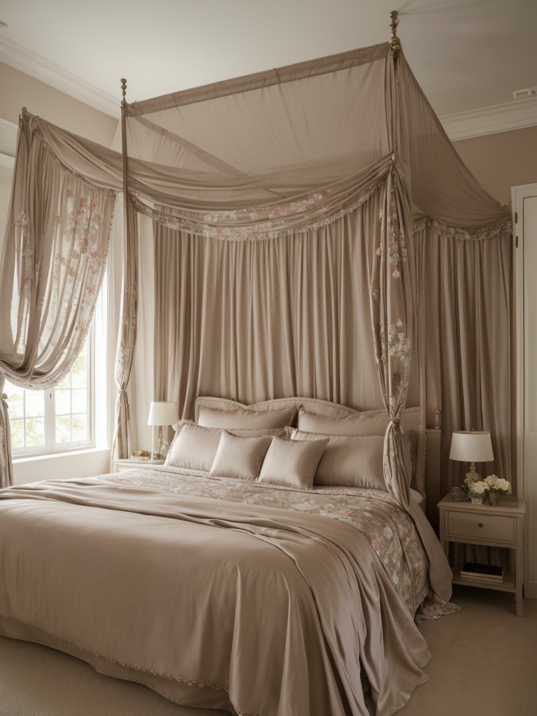 Dreamy Taupe Bedroom Ideas: Create a Romantic Oasis with Canopy Beds and Floral Prints