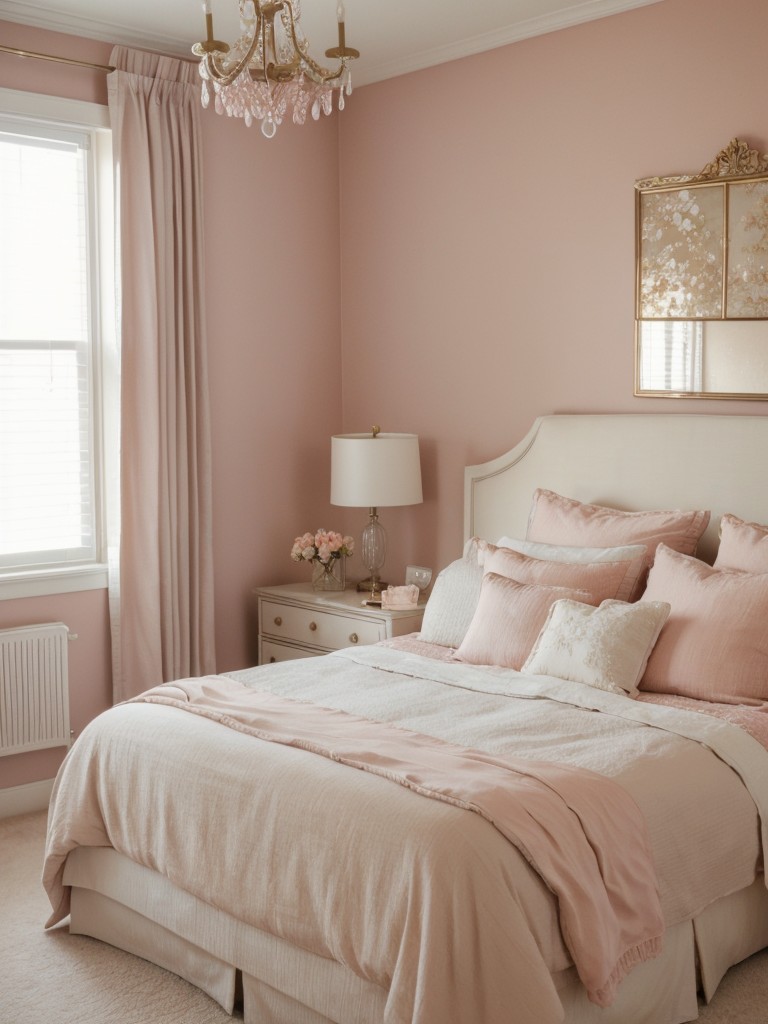 Romantic Bedroom Vibes: Elevate Your Space with Soft Blush and Champagne Tones!