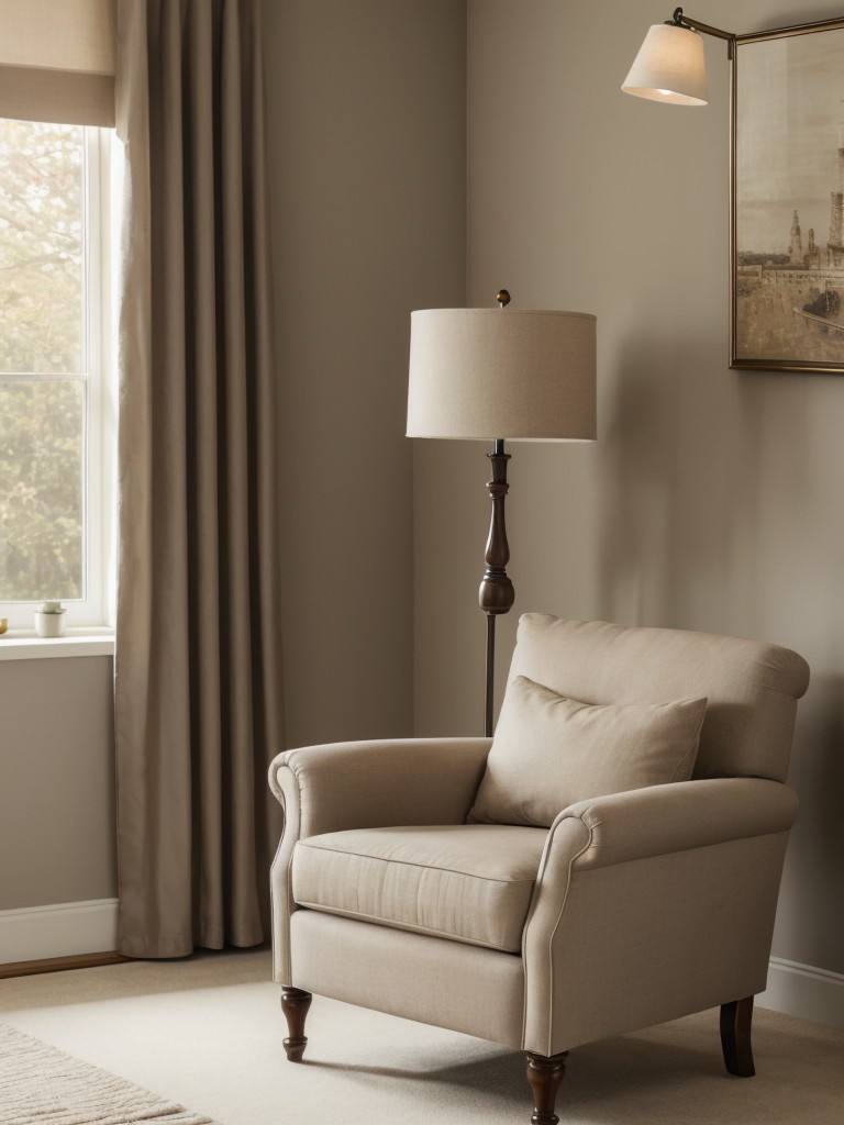 Cozy Apartment Reading Nook: Timeless Taupe Decor!