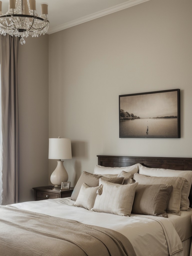 Timeless Taupe Bedroom: Elevate with Stunning Wall Art!