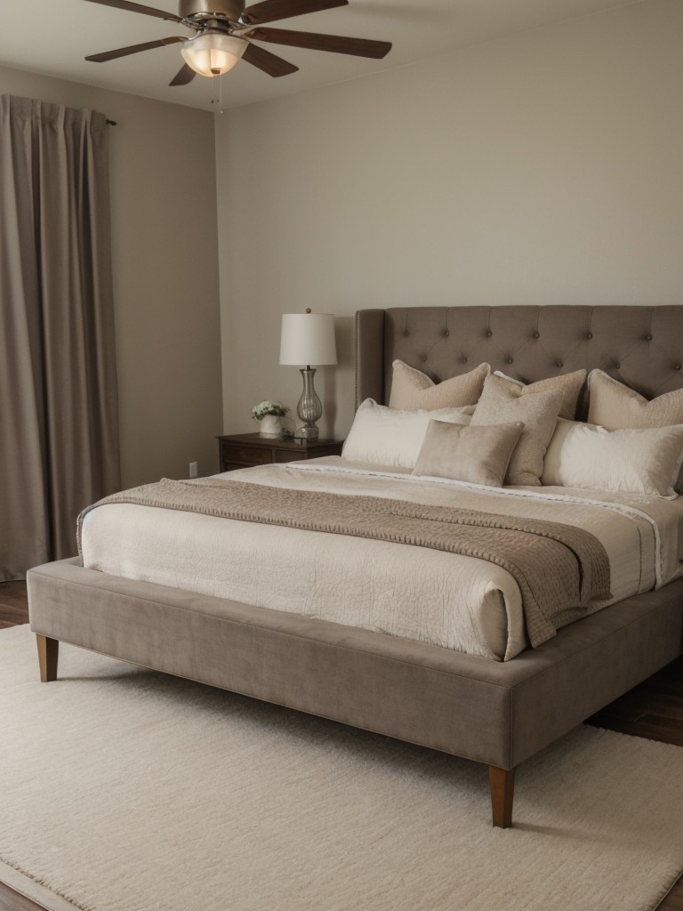 Cozy up your bedroom with a timeless taupe area rug!