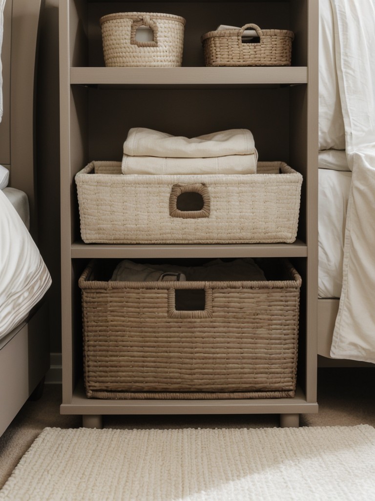 Smart Storage Solutions for a Chic Taupe Bedroom