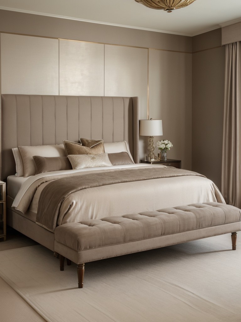 Luxurious Taupe Bedroom Retreat: Ideas for Stylish Apartments