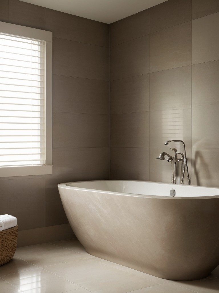 Luxury Retreat: Taupe Bedroom with Freestanding Bathtub