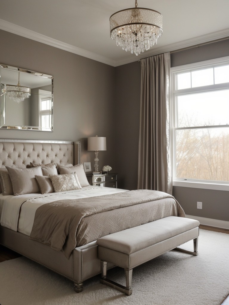 Chic Taupe Bedroom with Glamorous Touches