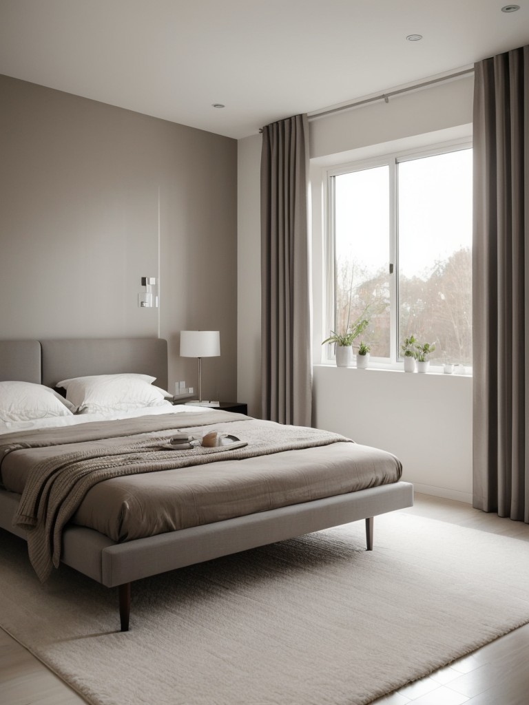 Sleek and Minimalist Taupe Apartment Bedroom Ideas