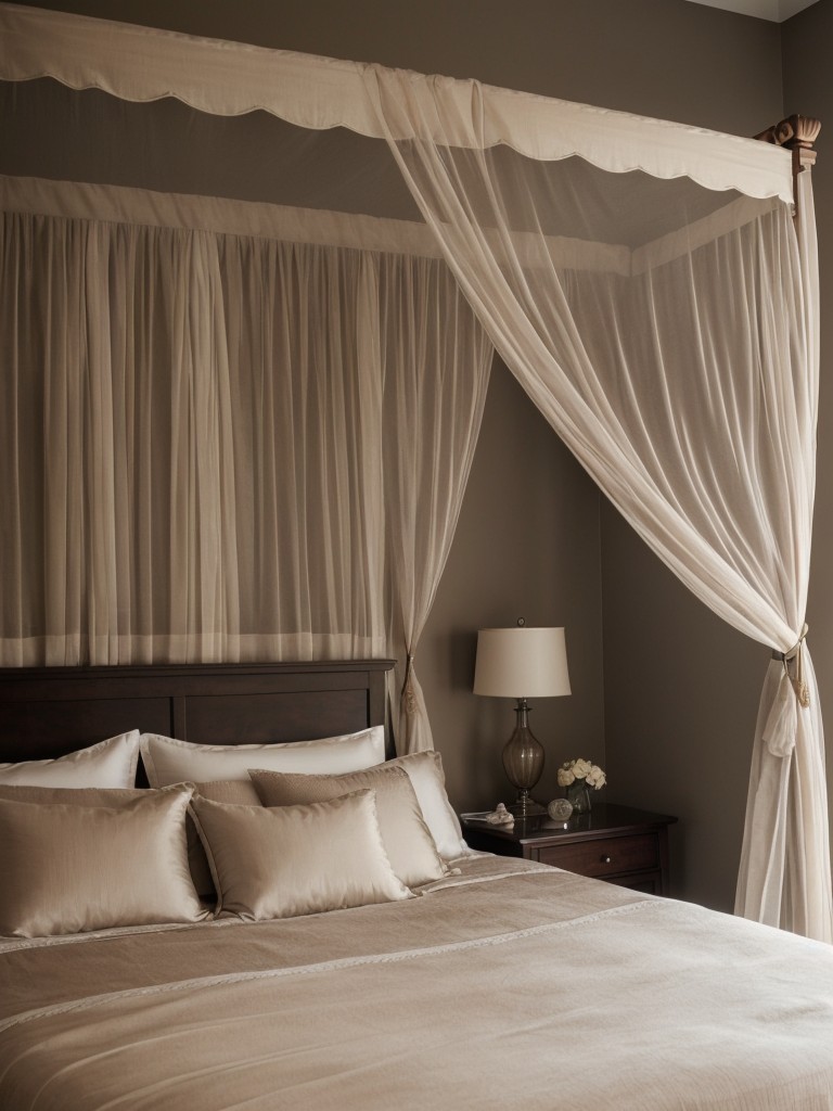 Romantic Taupe Canopy Bed: Dreamy Bedroom Inspiration!