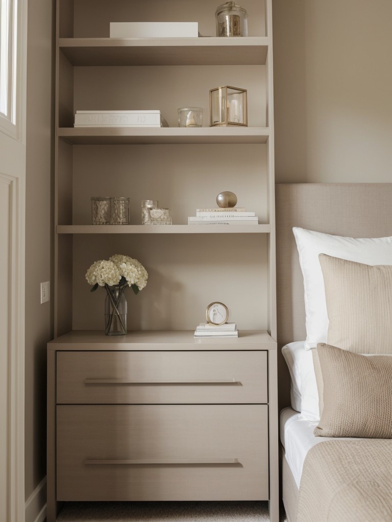 Space-Saving Apartment Ideas: Stylish Taupe Bedroom Decor