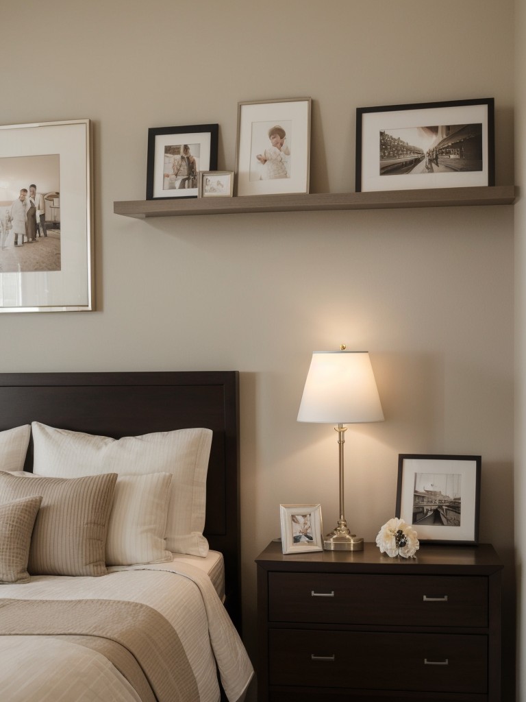 Elevate Your Apartment Bedroom with Taupe Décor. Personalize it with Artwork and Keepsakes!