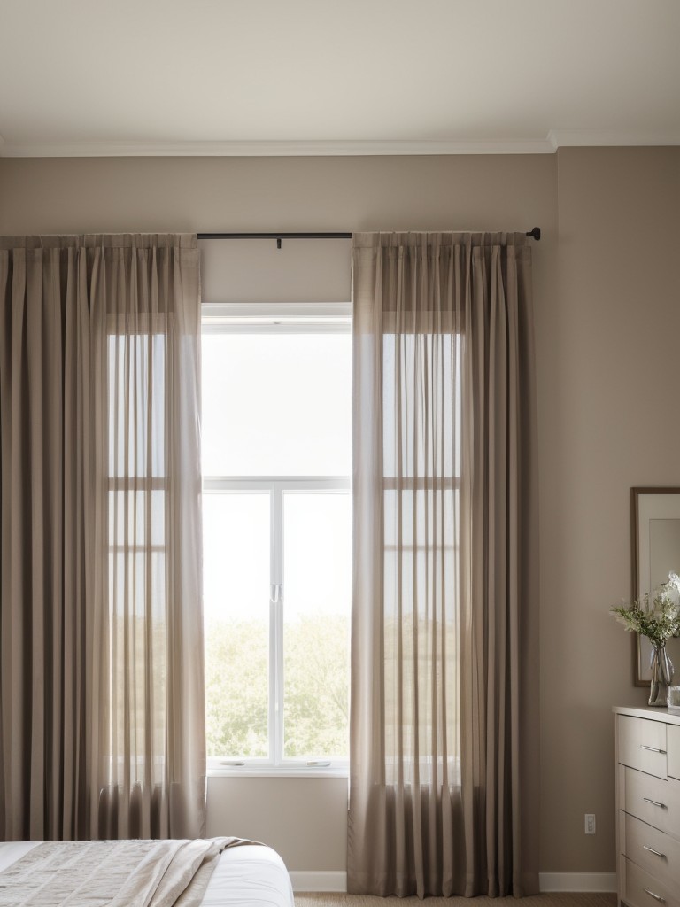 Chic Taupe Bedroom Ideas with Modern Window Treatments!