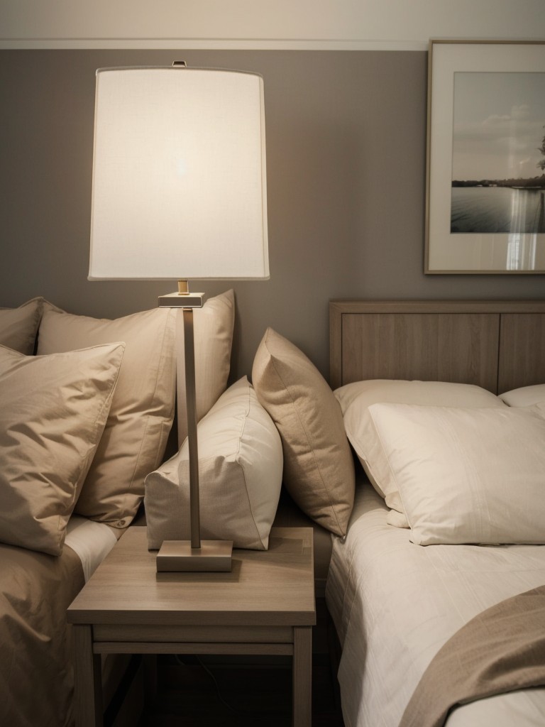 Sophisticated Symmetry: Transform your Bedroom with Taupe Elegance!