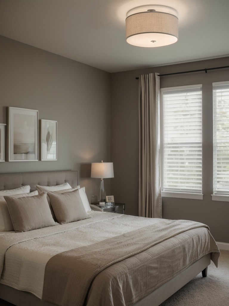 Create a Serene Taupe Bedroom with Customizable Lighting