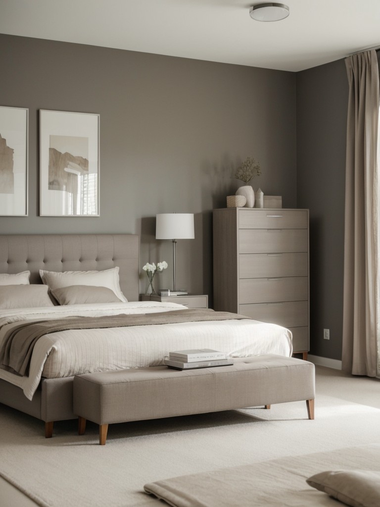 Contemporary Minimalist Taupe Bedroom Inspiration