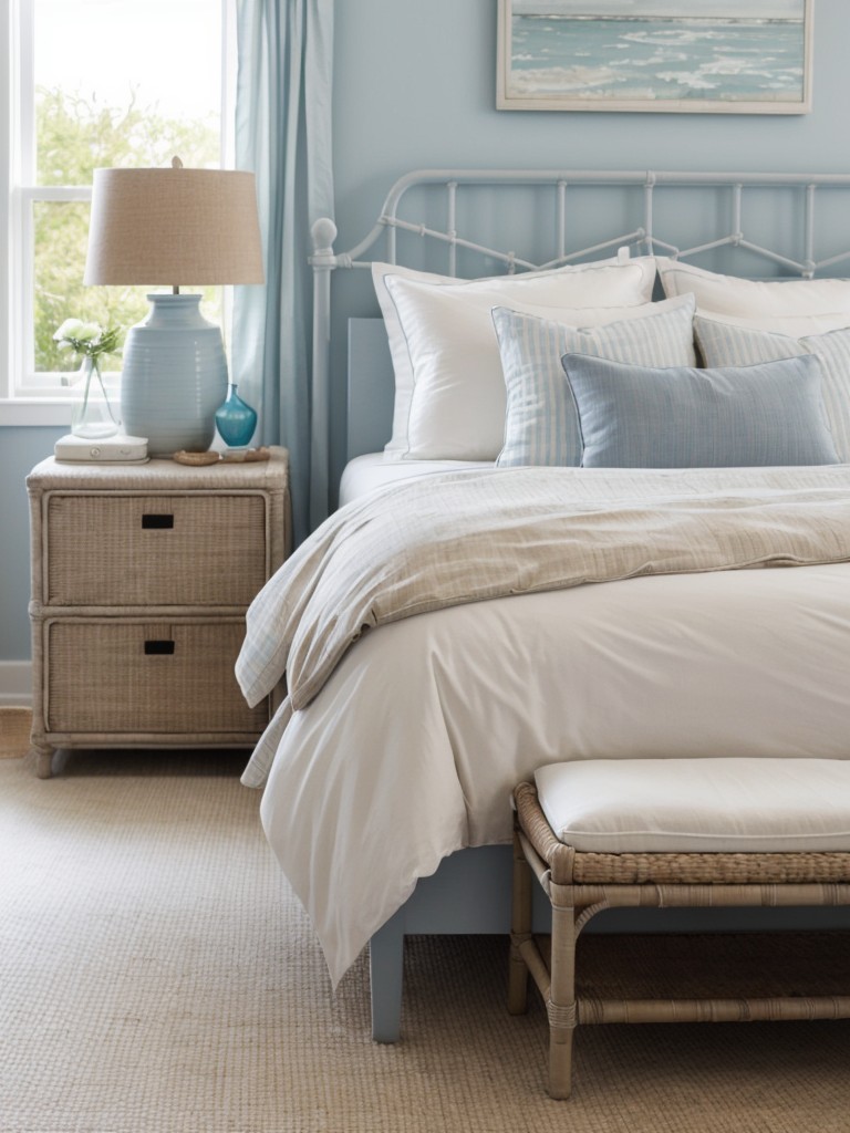 Cozy Coastal Bedroom Vibes: Taupe + Blue + White